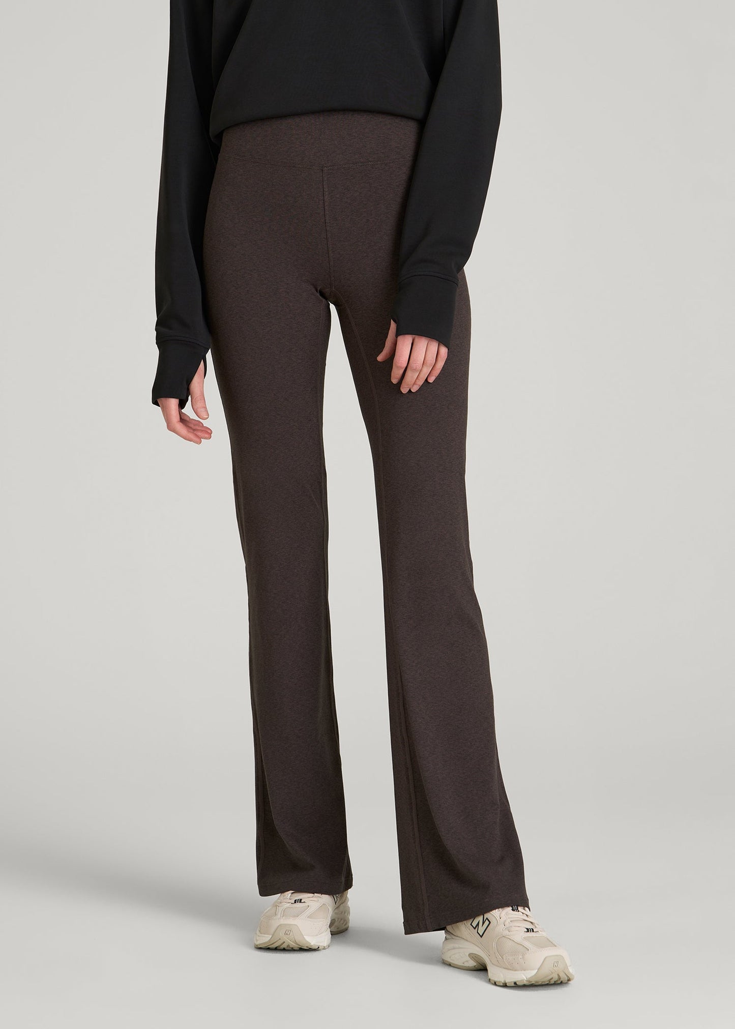 Ultra Soft High Rise Flare Yoga Pants for Tall Women in Espresso Mix
