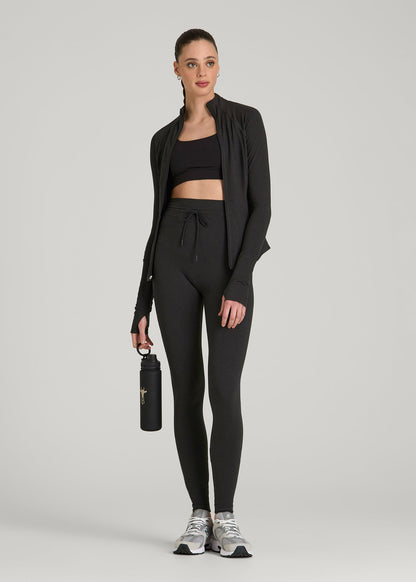 Ultra Soft Yoga Leggings for Tall Women in Black Mix