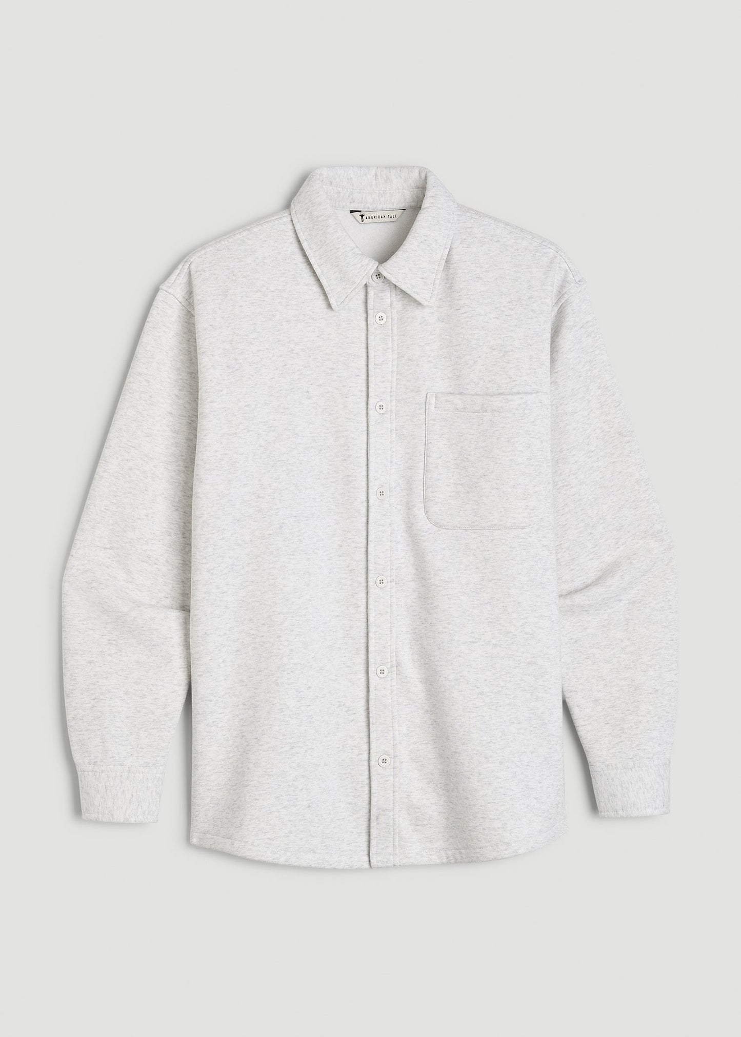 Wearever 2.0 Fleece Shacket for Tall Women in Heather Cloud White
