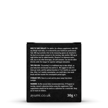 Ayumi Himalayan Shilajit Resin. 50 Days Supply
