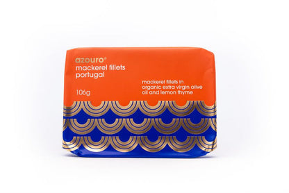 Azouro Portugal Mackerel Fillets Organic Oil & Lemon Thyme 106g
