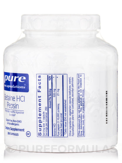 Betaine HCL Pepsin 250ct
