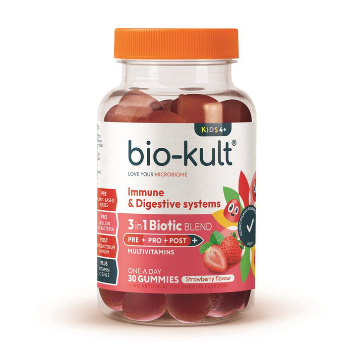 3-in-1 Biotic Blend Gummies for Kids. Strawberry Flavour. 30