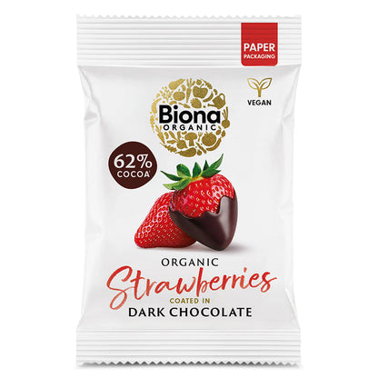 Biona Organic Dark Chocolate Strawberries 45g