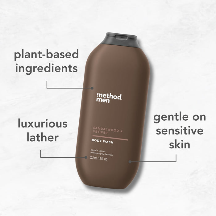 body wash 532ml - sandalwood + vetiver