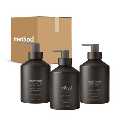 (carton of 3) aluminium gel hand wash - vetiver + amber 354ml