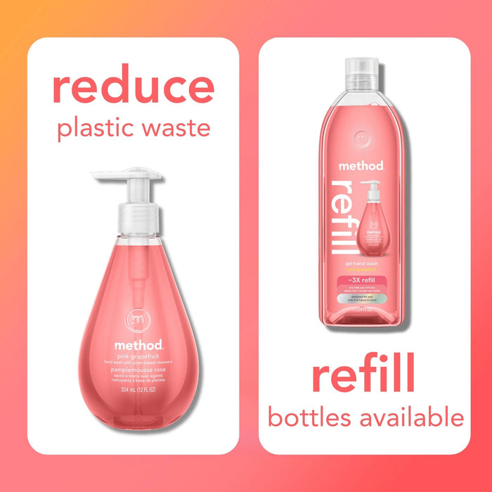 (carton of 4) gel hand wash refill 1L - pink grapefruit