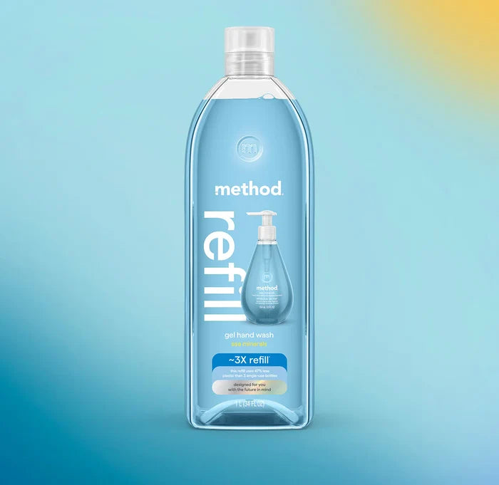 (carton of 4) gel hand wash refill 1L - sea minerals