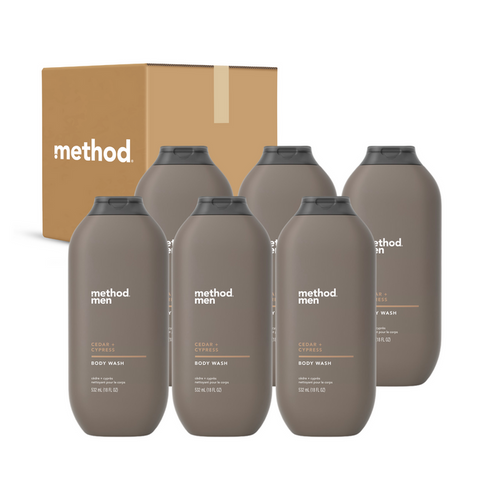 (carton of 6) body wash 532ml - cedar + cypress