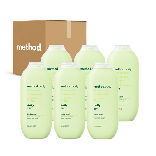 (carton of 6) body wash 532ml - daily zen