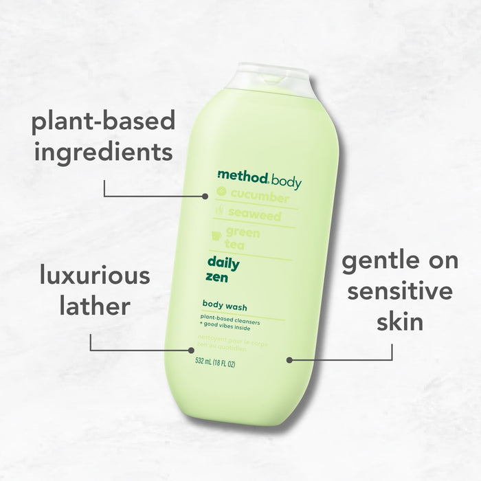 (carton of 6) body wash 532ml - daily zen