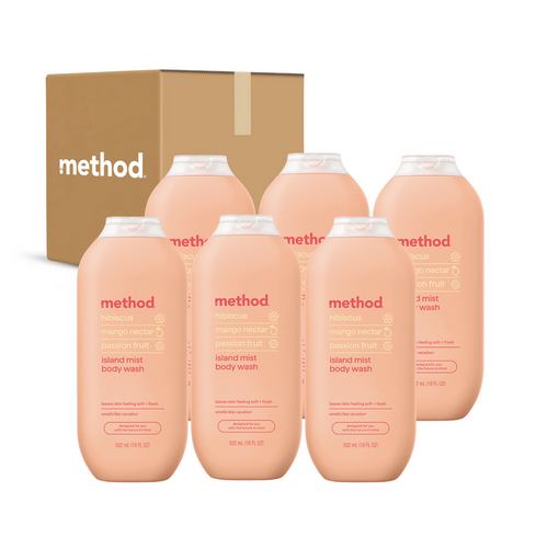 (carton of 6) body wash 532ml - island mist