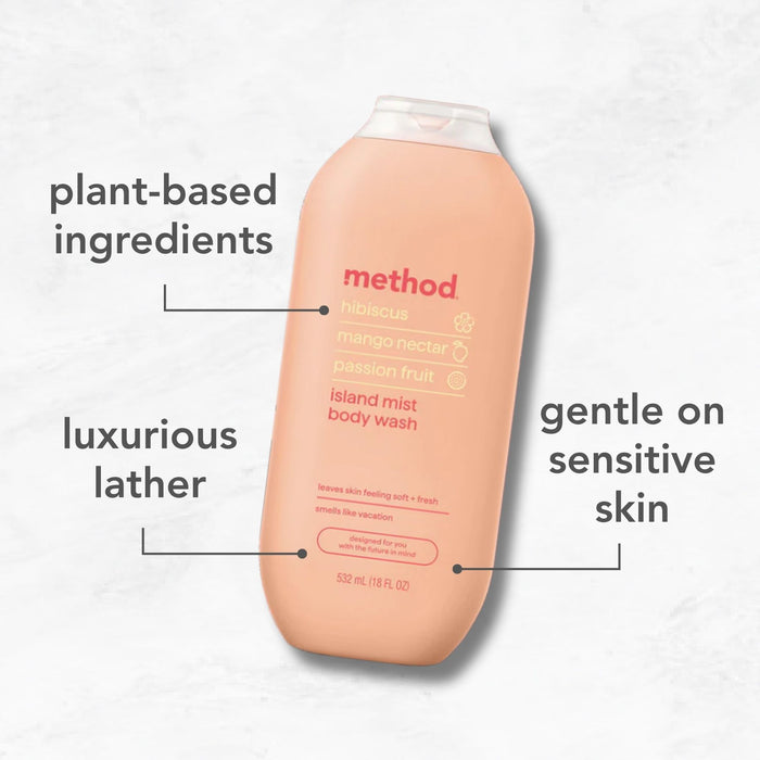 (carton of 6) body wash 532ml - island mist