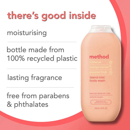 (carton of 6) body wash 532ml - island mist