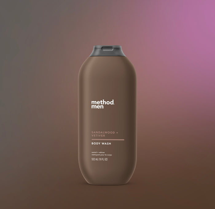 (carton of 6) body wash 532ml - sandalwood + vetiver