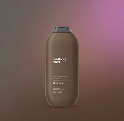 (carton of 6) body wash 532ml - sandalwood + vetiver