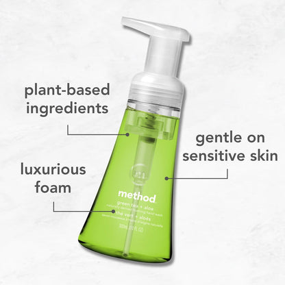 (carton of 6) foaming hand wash 300ml - green tea + aloe