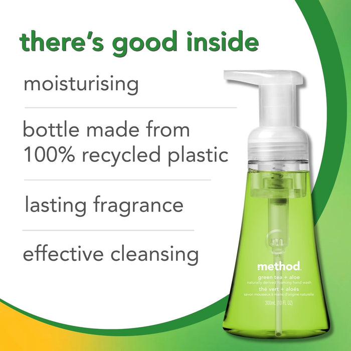 (carton of 6) foaming hand wash 300ml - green tea + aloe