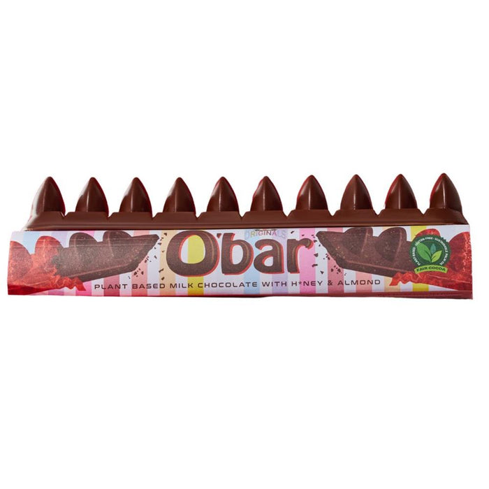 O'bar Vegan Milk Chocolates -Crunchy Almond and H*ney 200g