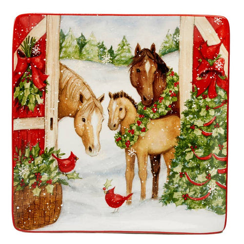 Christmas on the Farm Square Platter