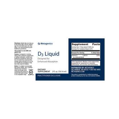 D3 Liquid 2fl oz. Ortho Molecular