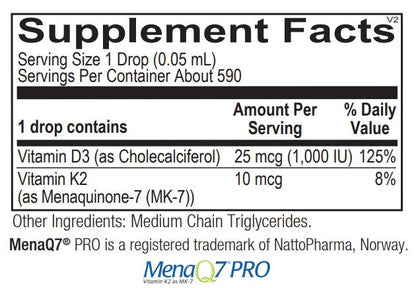 D3 W/K2 Liquid 1oz Ortho Molecular