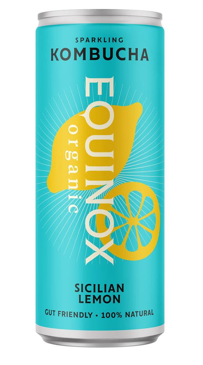 Organic Kombucha Soft Drink Sicilian Lemon 250ml Can