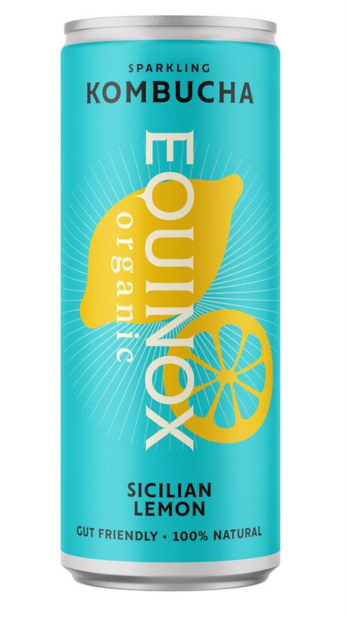 Organic Kombucha Soft Drink Sicilian Lemon 250ml Can