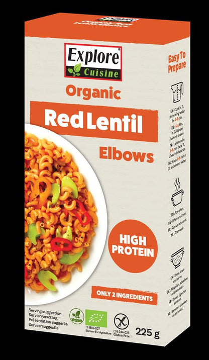 Explore Cuisine Organic Red Lentil Elbows 225g