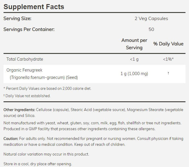Fenugreek 500mg 100ct