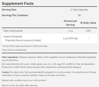 Fenugreek 500mg 100ct