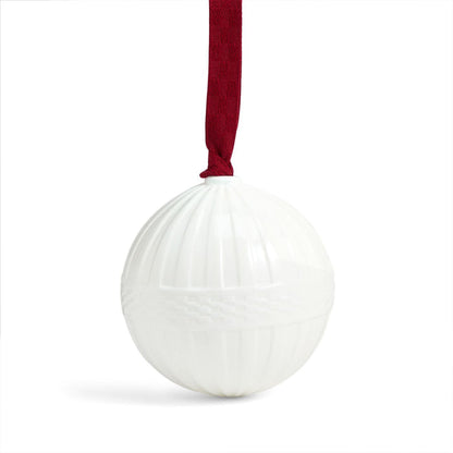 Festive Fluted Ornament White