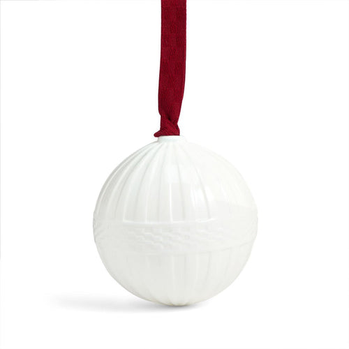 Festive Fluted Ornament White