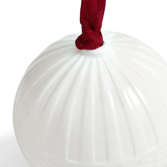 Festive Fluted Ornament White