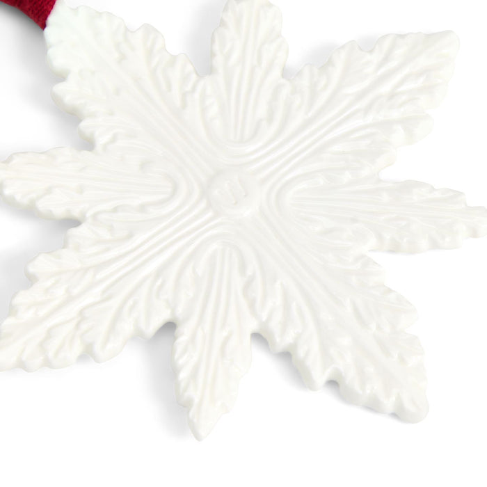 Festive Snowflake Ornament White China