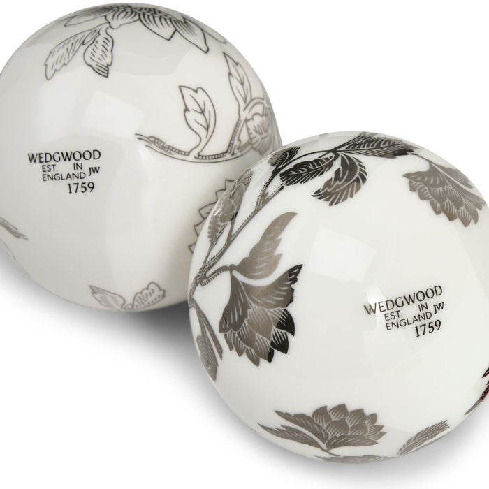 Festive Tonquin Ornament Pair Silver