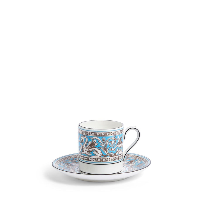 Florentine Turquoise Coffee Cup and Saucer