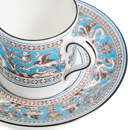 Florentine Turquoise Coffee Cup and Saucer