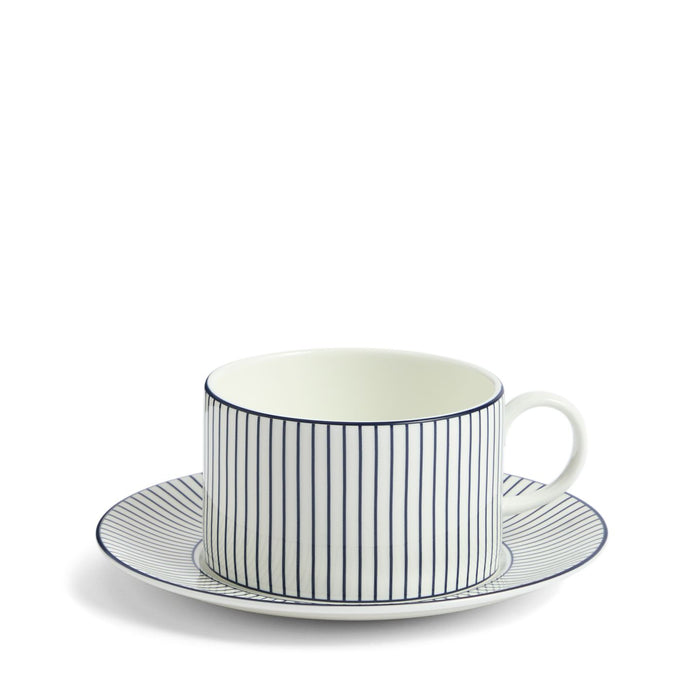 Gio Pinstripe Teacup & Saucer White