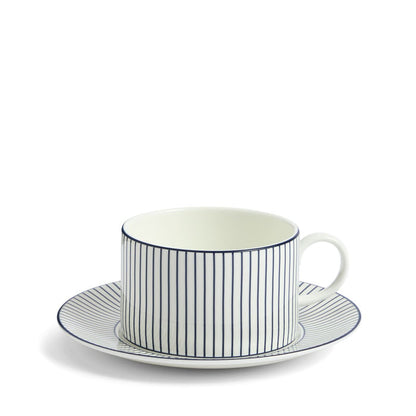 Gio Pinstripe Teacup & Saucer White