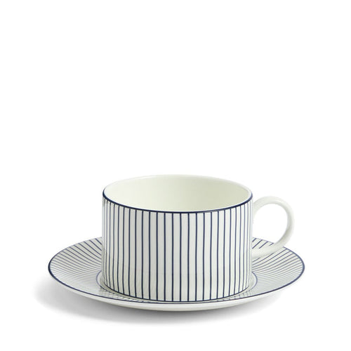 Gio Pinstripe Teacup & Saucer White