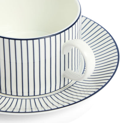 Gio Pinstripe Teacup & Saucer White