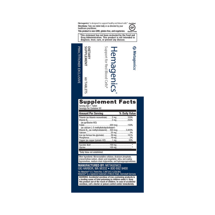 Hemagenics 60ct Ortho Molecular