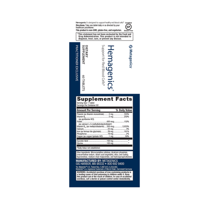 Hemagenics 60ct Ortho Molecular