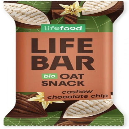 Organic Lifebar Oat Snack Cashew Chocolate Chip 40 g