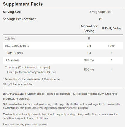Mannose Cranberry 90ct