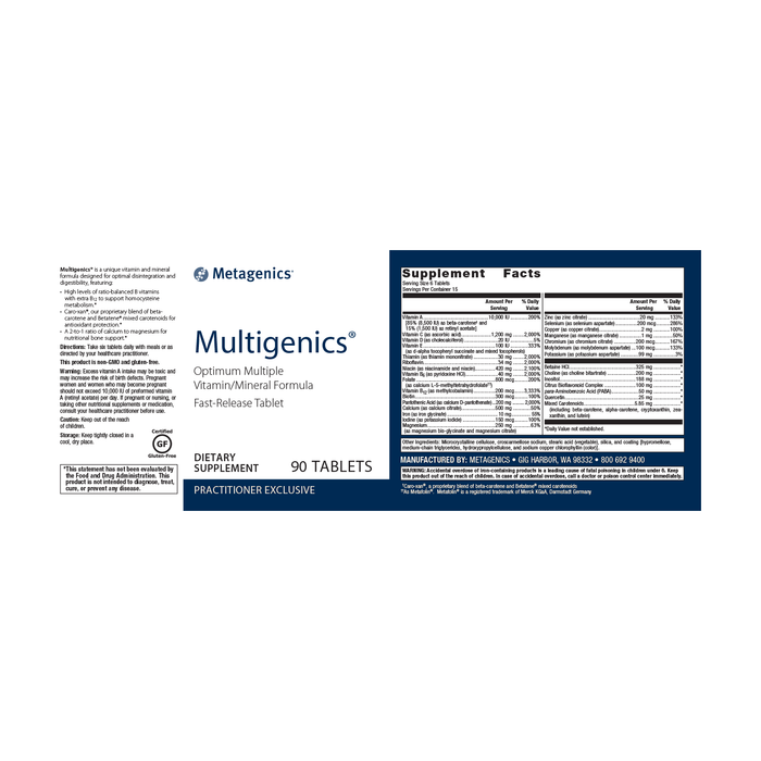 Multigenics 180ct Ortho Molecular