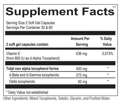 Natural Vitamin E Mixed Tocopherols Ortho Molecular