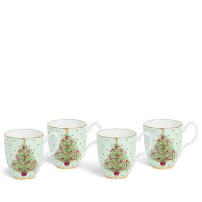Old Country Roses Christmas Mug Set of 4