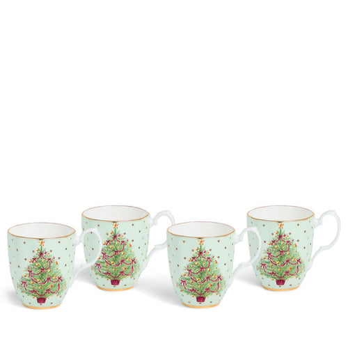 Old Country Roses Christmas Mug Set of 4